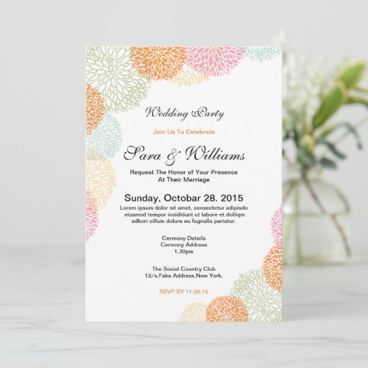 ロマンチックな結婚式のパーティの招待状 招待状 (スタンド正面)