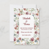 ロマンチックな結婚式の花のデザインの招待状カード セーブザデート (正面)