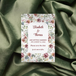 ロマンチックな結婚式の花のデザインの結婚式の案内カード セーブザデート
