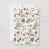 ロマンチックな結婚式の花のデザインの結婚式の案内カード セーブザデート (裏面)