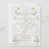 ロマンチックな結婚式の鐘及びシャンペンフルート 招待状 (裏面)