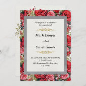 ロマンチックな結婚式招待状エレガント- Customizabl 招待状 (正面/裏面)