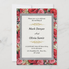 ロマンチックな結婚式招待状エレガント- Customizabl 招待状