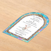 ロマンチックな結婚式招待状 アクリル招待状 (レイダウン)