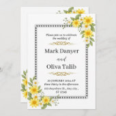 ロマンチックな結婚式招待状 | カスタマイズ可能なテンプレート 招待状 (正面/裏面)