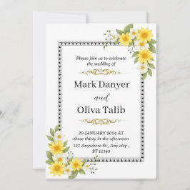 ロマンチックな結婚式招待状 | カスタマイズ可能なテンプレート 招待状