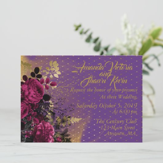 ロマンチックな結婚式招待状 招待状 (スタンド正面)