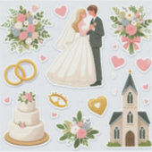 「ロマンチックな結婚式用シール」 シール (正面)