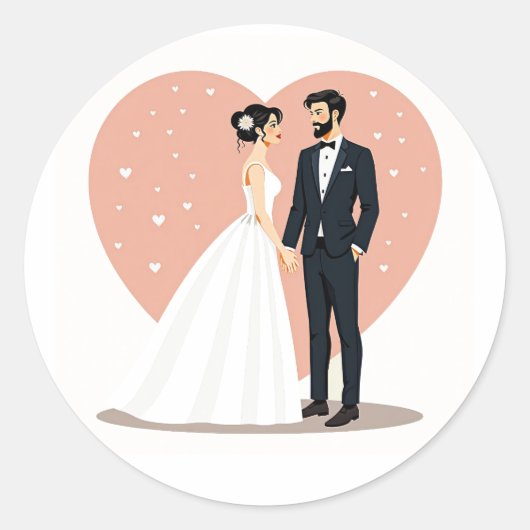 ロマンチックな結婚式用シール ラウンドシール (正面)