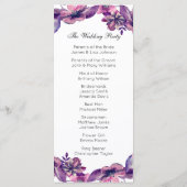 ロマンチックな結婚式。紫のフローラ式 プログラム (裏面)