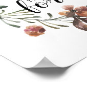 ロマンチックな結婚引用文ラブ秋フローラリース ポスター (角)