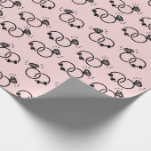 ロマンチックな結婚指輪 スイート ライトピンク シームレス ラッピングペーパー (角)