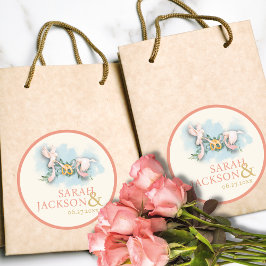 ロマンチックな結婚鳩サンゴ ラウンドシール