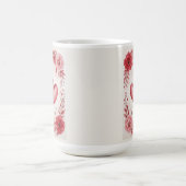 ロマンチックな絡み合ったハートフローラアート コーヒーマグカップ (中央)