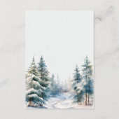 ロマンチックな緑の冬の森の結婚式RSVPカード エンクロージャーカード (裏面)