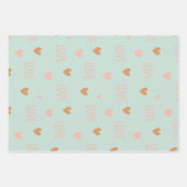 ロマンチックな緑の愛の言葉セット3 ラッピングペーパーシート (正面)