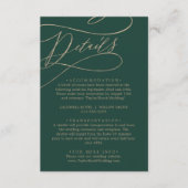 ロマンチックな緑の書道詳細エンクロージャカード エンクロージャーカード (正面)