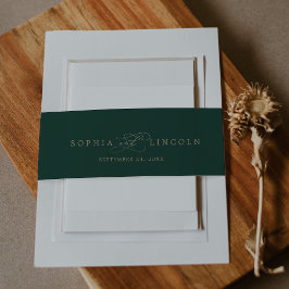 ロマンチックな緑の書道 |フローリシュ結婚ーズ 招待状ベリーバンド