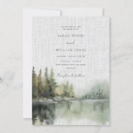 ロマンチックな緑の森 招待状
