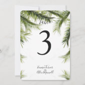 ロマンチックな緑の熱帯 | テーブル番号カード 招待状 (正面)