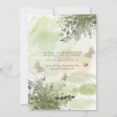 ロマンチックな緑の蝶の庭 ミス・キンセ 招待状 (裏面)