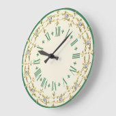 ロマンチックな緑の装飾 ラージ壁時計 (傾斜)