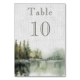 ロマンチックな緑結婚の森 テーブルナンバー