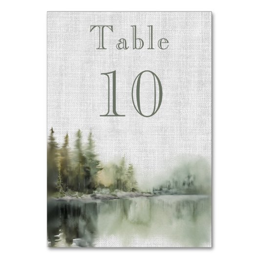 ロマンチックな緑結婚の森 テーブルナンバー (正面)