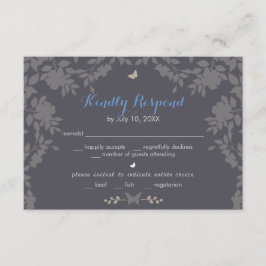 ロマンチックな縁ど花 |ウェディングRSVP 出欠カード