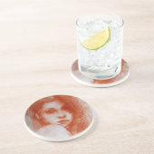 ロマンチックな美しい/セピアブラウンの女性ポートレート コースター (側面)