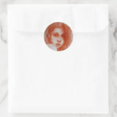 ロマンチックな美しい/セピアブラウンの女性ポートレート ラウンドシール (バッグ)