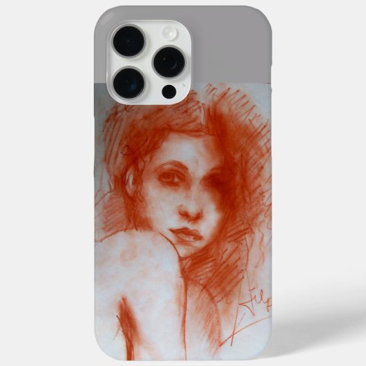 ロマンチックな美しい/セピアブラウンの女性ポートレート Case-Mate iPhoneケース (裏面)