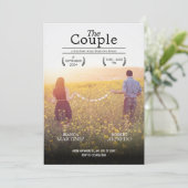 ロマンチックな美学のウェディングムービーポスター写真 招待状 (スタンド正面)