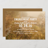 ロマンチックな自然屋外婚約パーティ招待状 招待状 (正面/裏面)