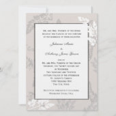 ロマンチックな自然結婚シルバー 招待状 (正面)