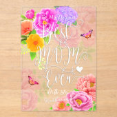 ロマンチックな芍薬の庭の母の日 アクリル招待状 (正面)