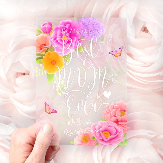 ロマンチックな芍薬の庭の母の日 アクリル招待状