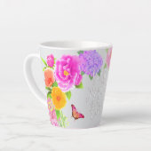 ロマンチックな芍薬の庭 ベストママ グレー カフェラテマグ (左アングル)
