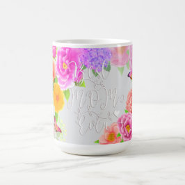 ロマンチックな芍薬の庭 ベストママ グレー コーヒーマグカップ