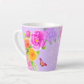 ロマンチックな芍薬の庭　紫　ベストママ カフェラテマグ (左アングル)