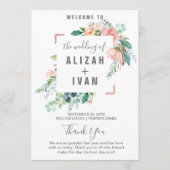 ロマンチックな芍薬の花のウェディングプログラム プログラム (正面)