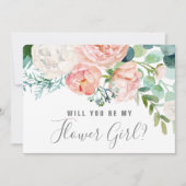 ロマンチックな芍薬の花の少女プロポーズ 招待状 (正面)