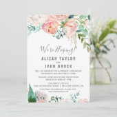 ロマンチックな芍薬の花の挙式後パーティー招待状 招待状 (スタンド正面)