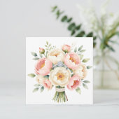 ロマンチックな芍薬の花束とダイヤモンドリング (スタンド正面)
