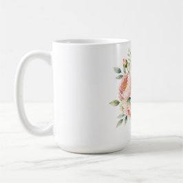 ロマンチックな芍薬の花束とダイヤモンドリング コーヒーマグカップ
