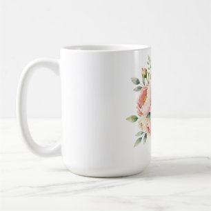 ロマンチックな芍薬の花束とダイヤモンドリング コーヒーマグカップ