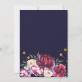 ロマンチックな芍薬の花 | 青い誓いの更新 招待状 (裏面)