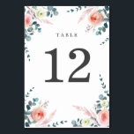 ロマンチックな花々赤面ピンクと白フローラ テーブルナンバー<br><div class="desc">ロマンチックな花の赤面ピンクと白のフローラテーブル番号。</div>