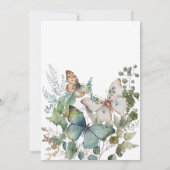 ロマンチックな花と蝶の誕生日招待状 招待状 (裏面)