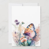 ロマンチックな花と蝶の誕生日招待状 招待状 (裏面)